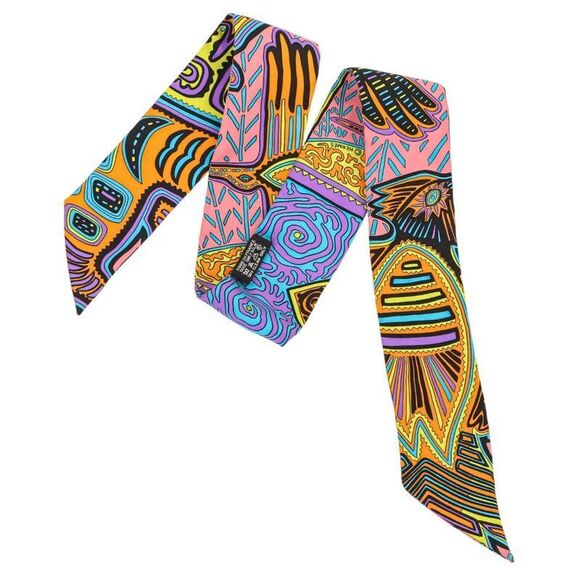 Hermes Accessories - 25SS Hermes Legend Of The Kuna Tribe Of Panama Twilly Silk Scarf Multicolor